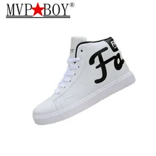 Spring Autumn New Men's lace-up Shoes Fashion PU Leather Mens hip hop Shoes Casual Black/White High Top Shoes zapatos Hombre цена Spring Autumn New Men's lace-up Shoes Fashion PU Leather Mens hip hop Shoes Casual Black/White High Top Shoes zapatos Hombre цены онлайн
