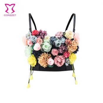 Colorful Floral Appliques Decoration Rave Hot Sexy Push Up Bra Party Clubwear Bralette Crop Top Bustier Burlesque Bras For Women
Colorful Floral Appliques Decoration Rave Hot Sexy Push Up Bra Party Clubwear Bralette Crop Top Bustier Burlesque Bras For Women