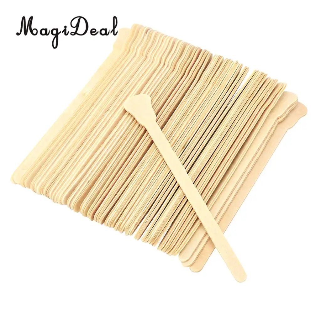 50 Pieces Wooden Waxing Applicators Sticks for Face & Eyebrows Wax Spatula Hair Removal safety and non-toxic