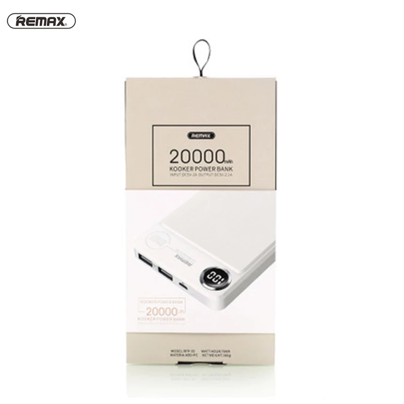 REMAX 20000 мАч 2 USB power bank портативное Внешнее зарядное устройство power bank 20000 мАч для iPhone 6 7 повербанк резервные аккумуляторы