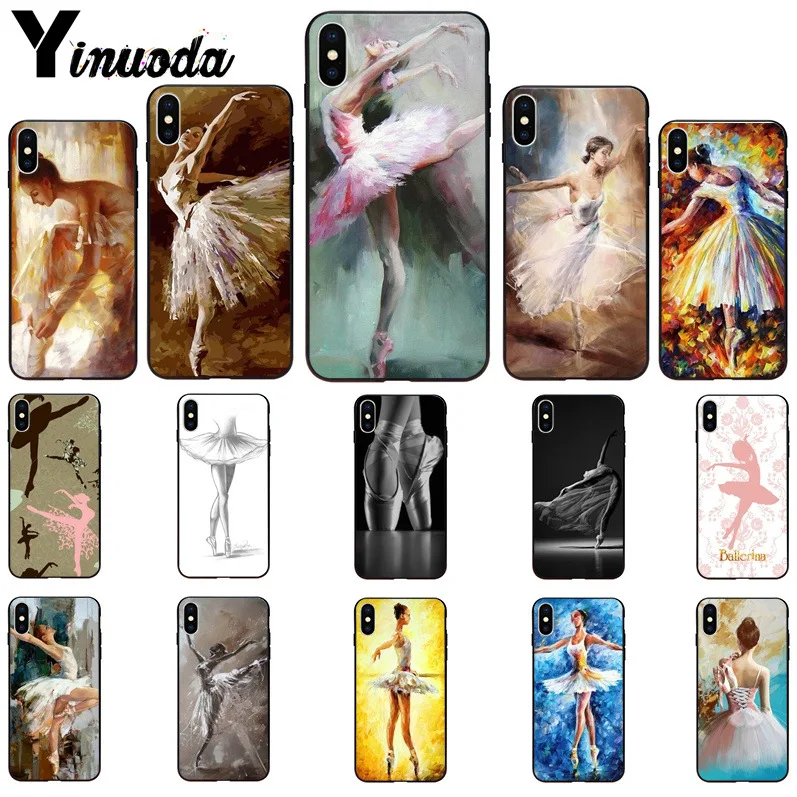 

Yinuoda Ballet Ballerina oil painting DIY Painted Beautiful Phone Case for iPhone X XS MAX 6 6S 7 7plus 8 8Plus 5 5S XR
