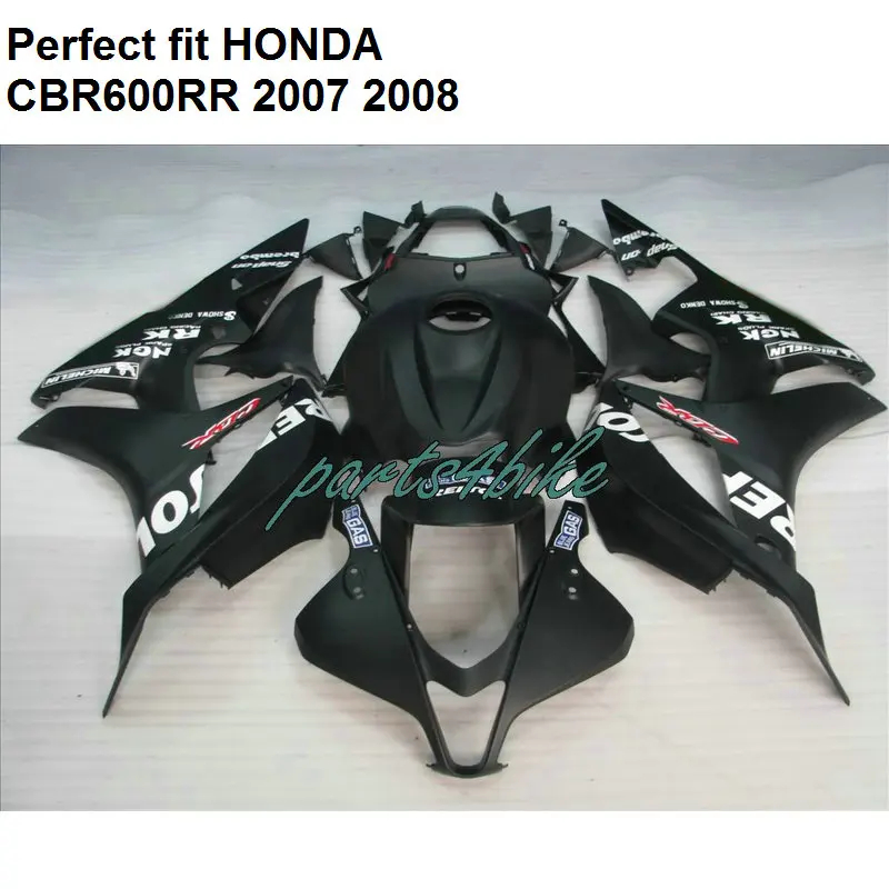 Бесплатный комплект обтекателей на заказ для Honda CBR 600RR 2007 2008 черные Обтекатели