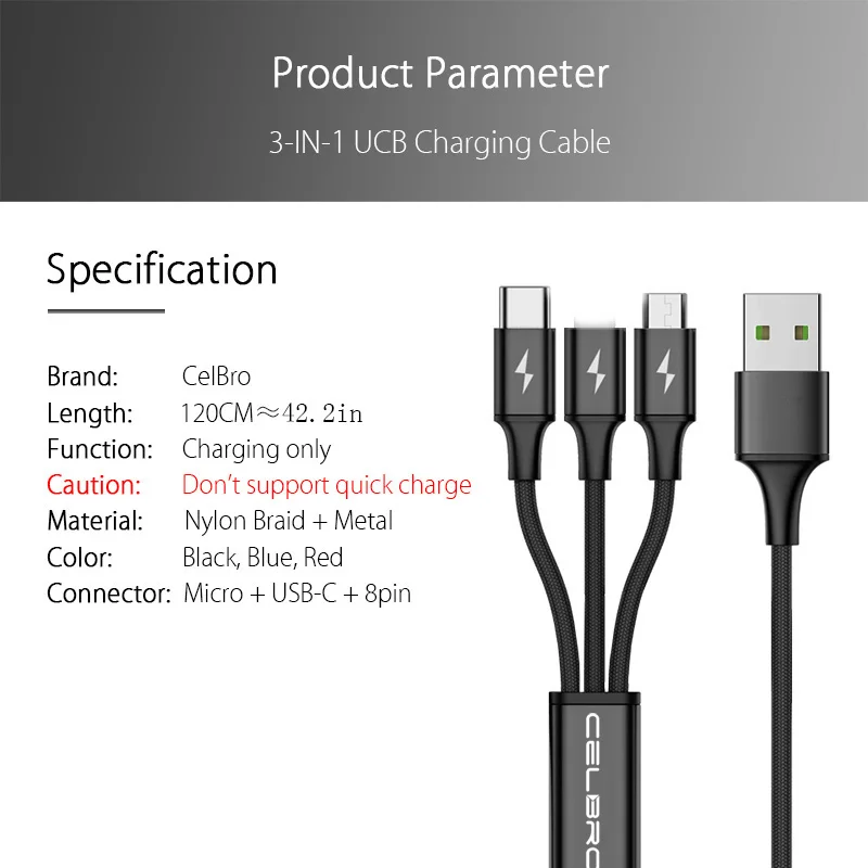 Зарядный кабель 3 в 1 для Xiaomi mi 9 se Samsung Galaxy A30 A50 M30 Micro USB Type C мобильный телефон