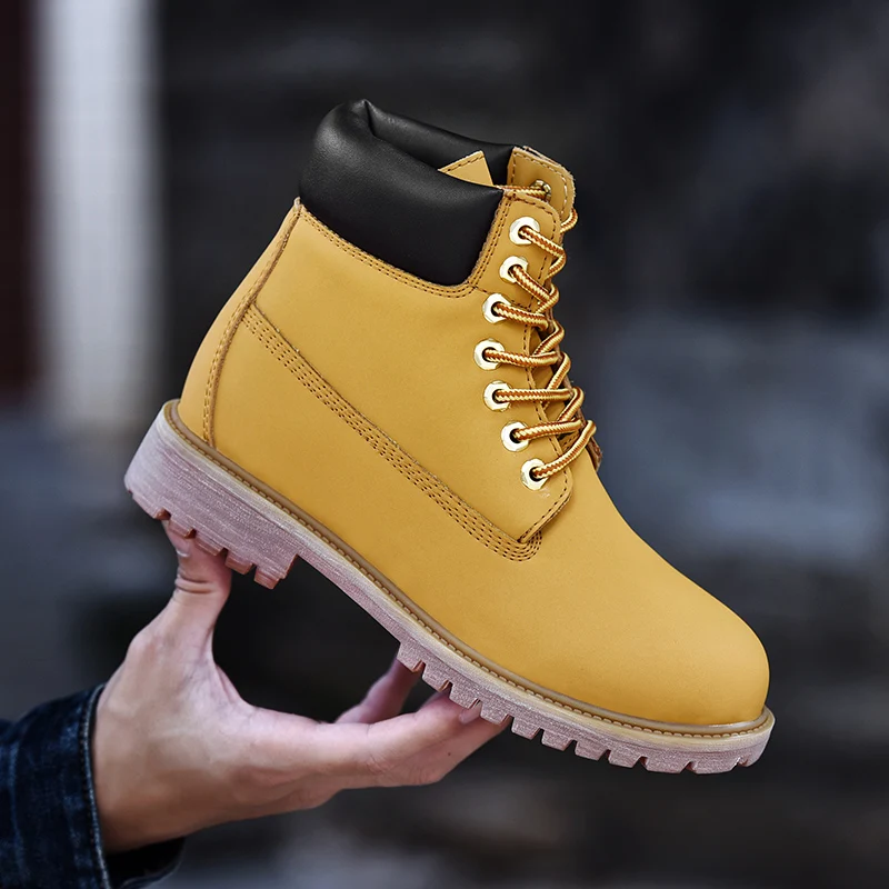 Goedkoop 2018 Nieuwe Winter Mannen Schoenen Militaire Outdoor Laarzen Koe Lederen Hout Land Laarzen Hoge Kwaliteit Mannen Veiligheid Werkschoenen XX 432