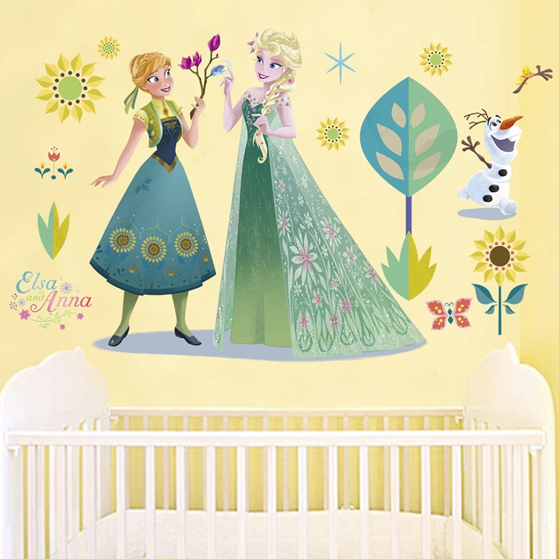 Cartoon Elsa Anna Princess Garden PVC Wall Stickers For Kids Room Home Decoration DIY Anime Mural Art Frozen 2 Movie Wall Decals Cartoon Elsa Anna Princess Garden PVC Wall Stickers For Kids Room Home Decoration DIY Anime Mural Art Frozen 2 Movie Wall Decals