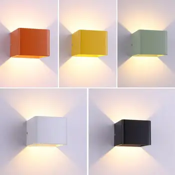 

Modern 7W led wall lights aluminum lamp for Bedroom study room background led Lighting AC85-265V indoor home decoration 9 colors