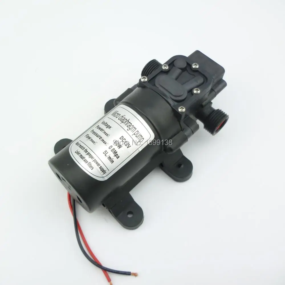 

return valve type 60W 5L/min self priming dc electric 12v micro water pump high pressure