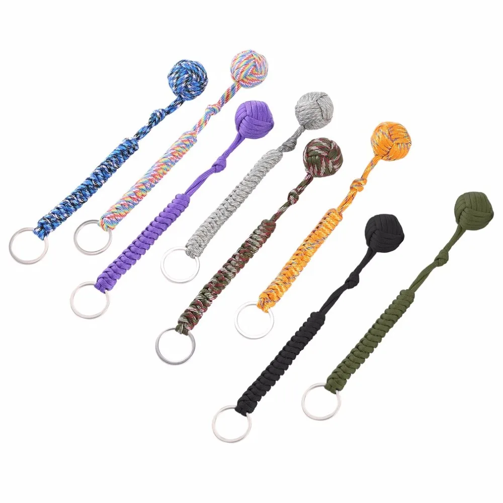 

Outdoor Security protecting Monkey Fist Steel Ball Self Defense Tool Survival Multifunctional Key Chain For Girl Bearing Lanyard