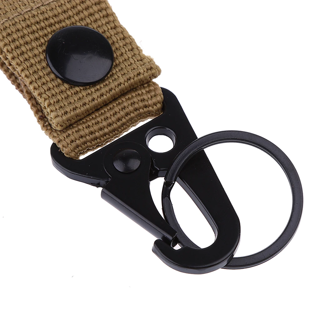 Nylon Webbing Molle Hanging Belt Carabiner Keychain Hook Webbing Carabiner Buckle Accessories for Trekking Mountaineering