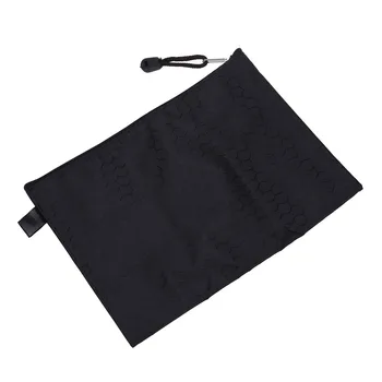 

PPYY NEW -Black Nylon Sexangle Printed A4 Paper Document Files Organizer Bag