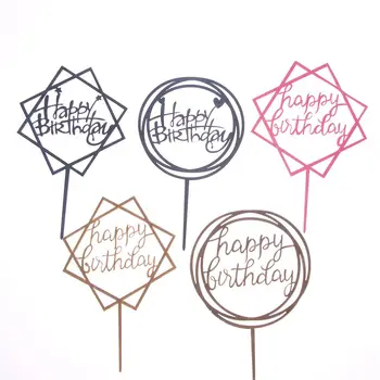 

1 pcs acrylic happy birthday love cake topper for birthday cupcake flag baby shower party wedding decoration supplies Cake Tools