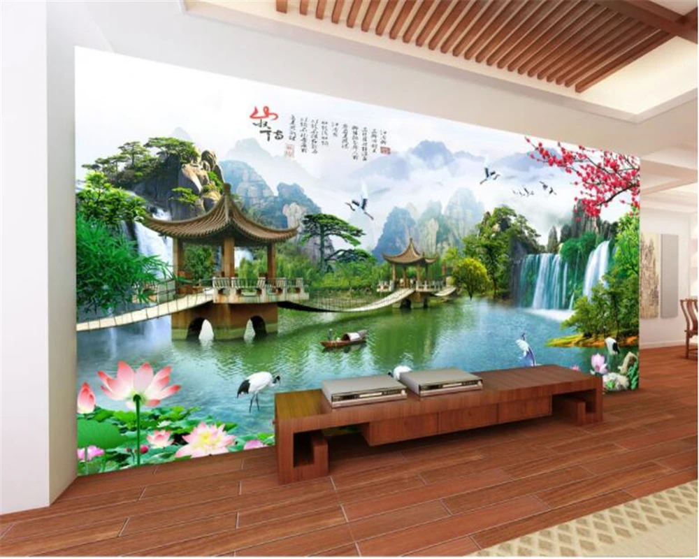 Toko Online Beibehang Kustom Klasik Wallpaper Cina Landscape