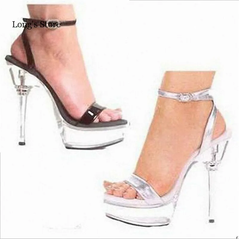 

CDTS Plus:35-45 46 Summer 2016 sequins sandals 14cm thin high heels Women wedding shoes sexy Nightclub Crystal platform pumps