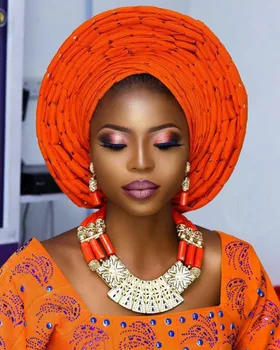 

Splendid Real Coral Bead African Wedding Jewelry Sets Dubai Gold Chunky Bib Necklace Set Traditional Nigerian Wedding BeadCNR215