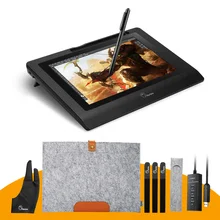 On sale Parblo Coast10 10.1″ IPS Graphic Drawing Tablet LCD Display Monitor+ Battery-free Pen+ Two-Finger Glove+ Wool Liner Bag+ Nibs