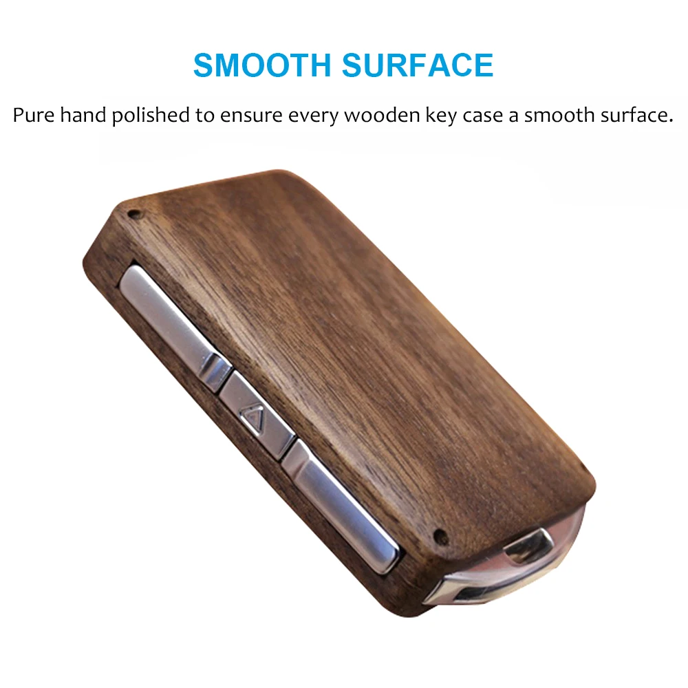 

Wood Keyless Entry Remote Control smart Key Fob Shell for Volvo 2015-2018 XC90 S90 V90 2018 XC60 (case only)