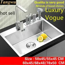 Стандартная мини кухонная ручная раковина одинарная мойка 304 нержавеющая сталь мини Горячая 50x45/55x45/60x45/68x48/78x58 см