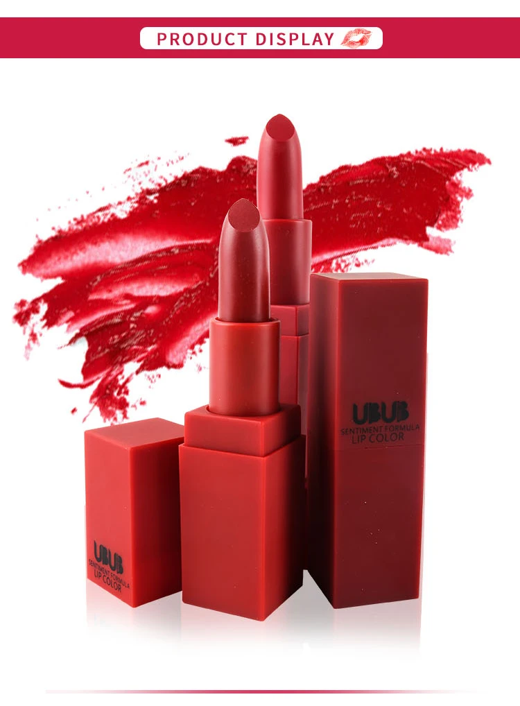UBUB 5 Colors Lipstick Smooth Moisturizing Long-lasting Waterproof Lip Stick Brown Matte Lip Stick Nude Red Velvet Lipsticks Set (9)