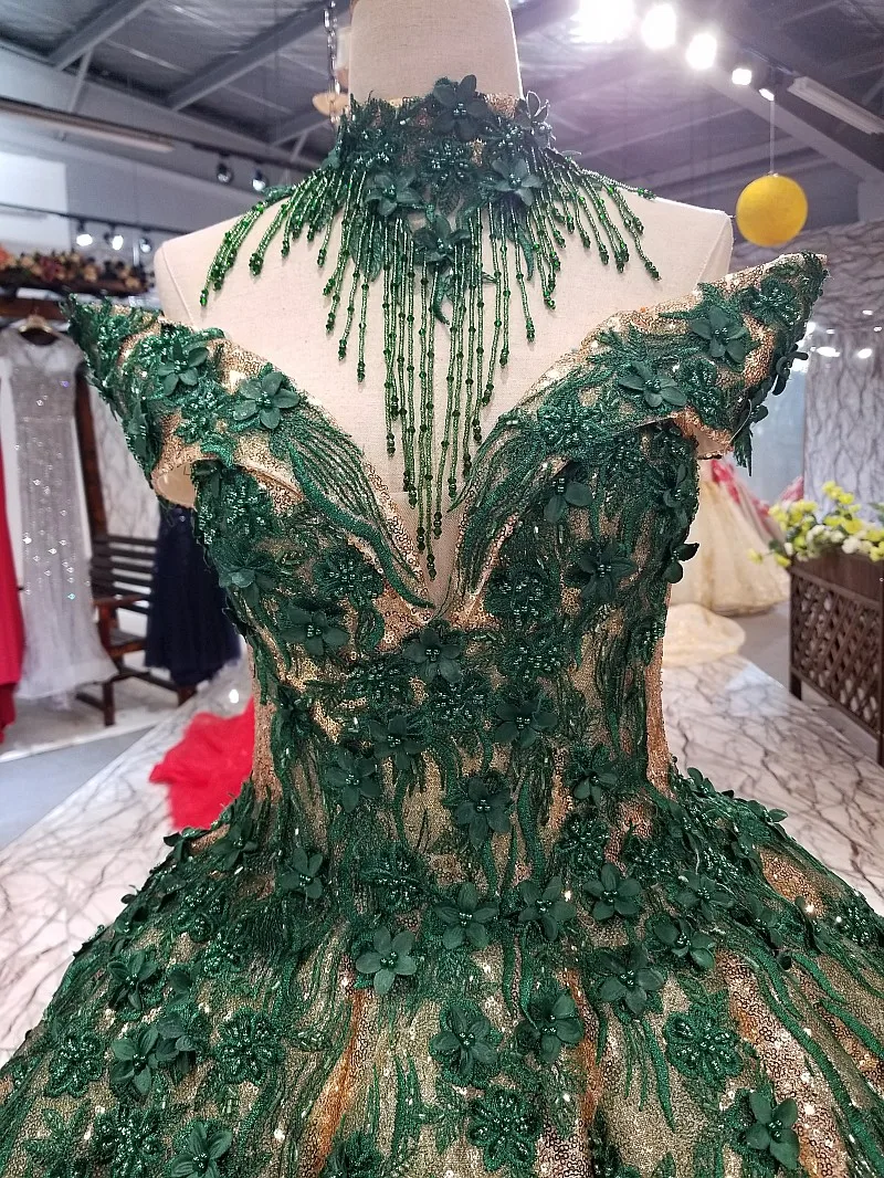 Modabelle зеленые цветы золотистое вечернее платье Robes De Soiree Longue Аппликации вечернее платье с блестками с плеча Чиан