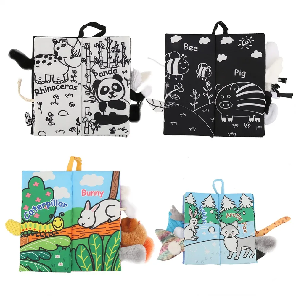 

Soft Baby Cloth Book Intant 3D Cloths Book Tails Activity Crinkle Kids Animal's Tail Story Book Early Educational Toy