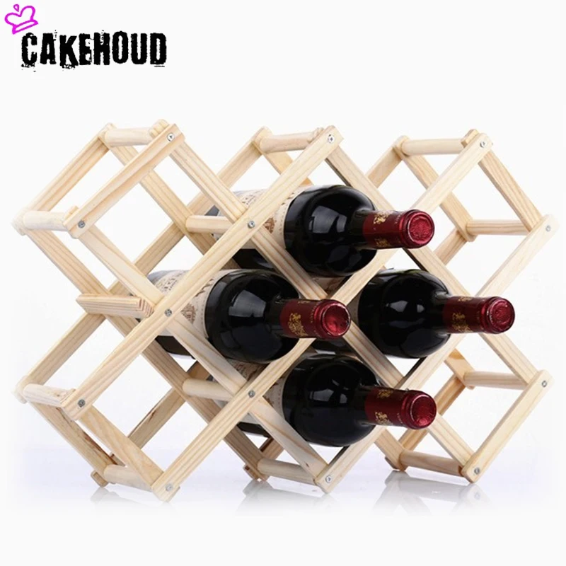 Креативная деревянная складная Винная стойка CAKEHOUD 3/6/10 бутилированная кухонная