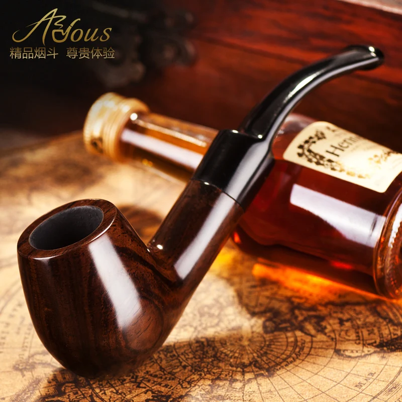 Free shipping 100Handmade Smoking pipe ebony wood smoking pipe