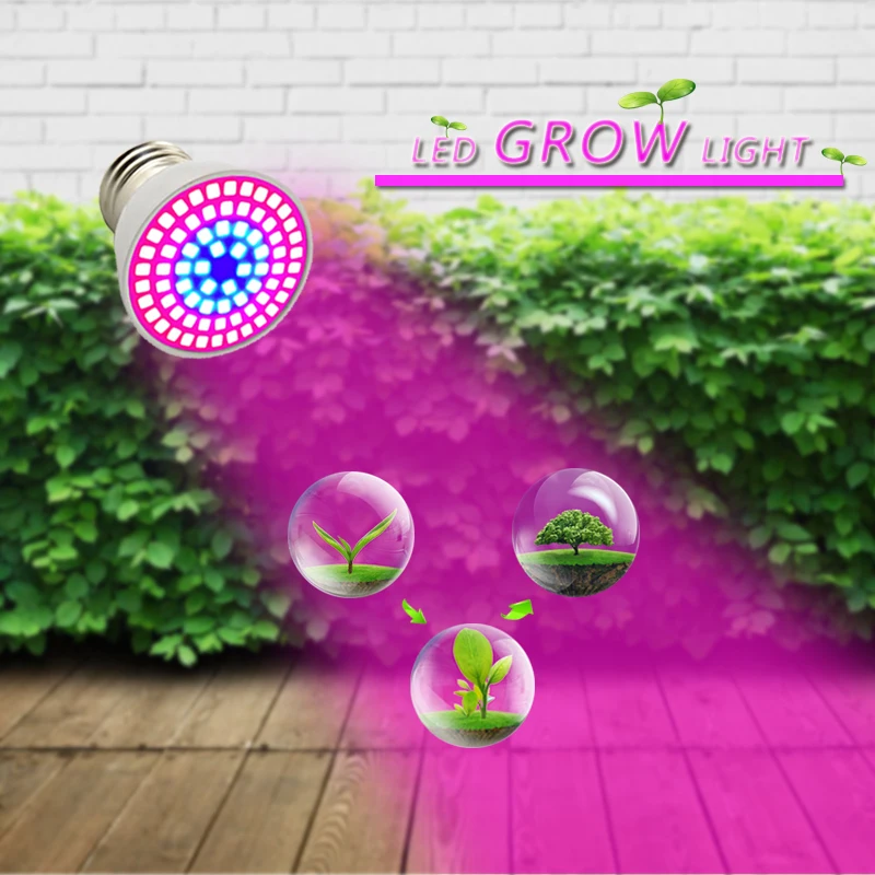 

HMDVIDA LED Lamp e27 e14 gu10 mr16 220V LED Grow light SMD 2835 full spectrum plant light 36 60 80LEDs indoor