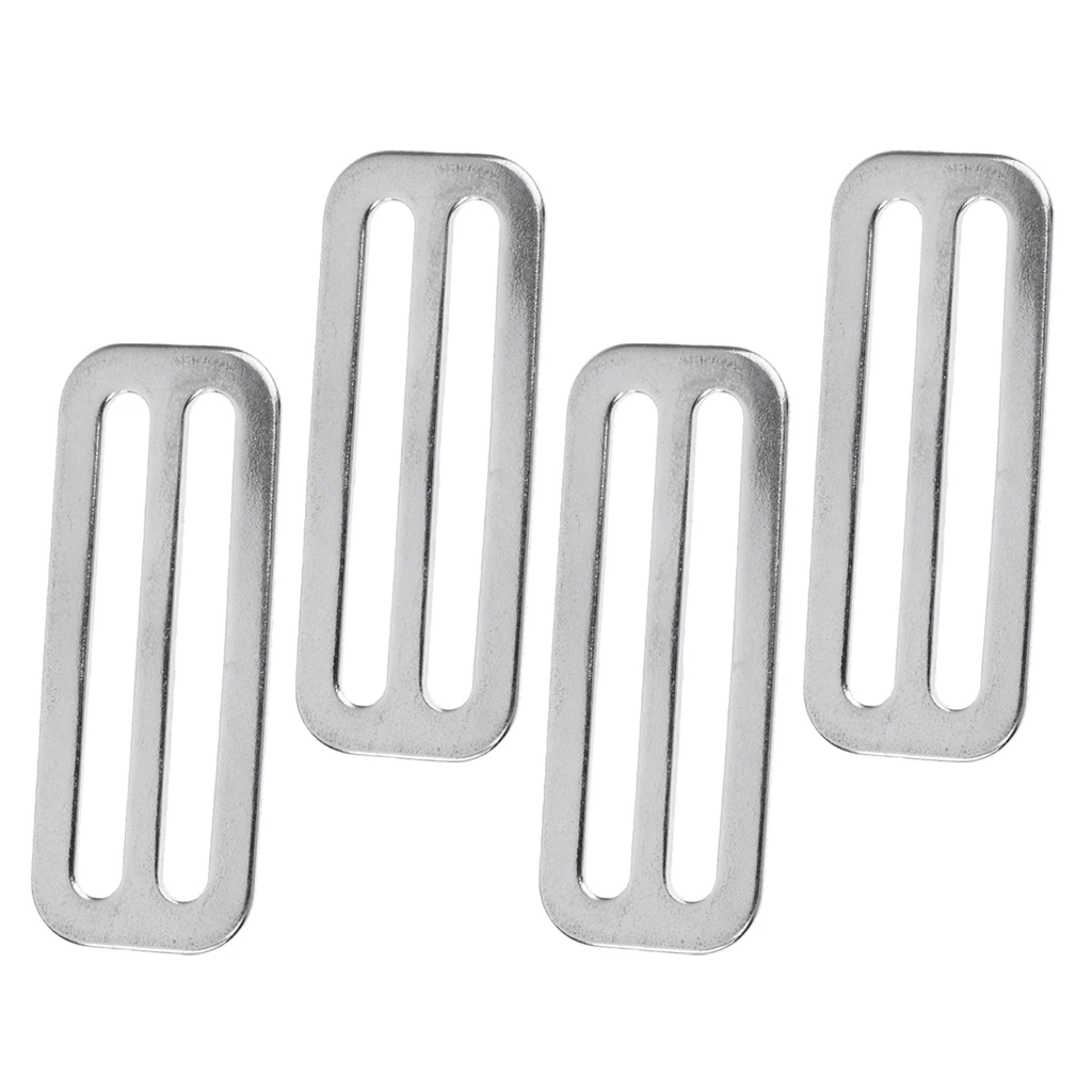 

MagiDeal 4pcs/set Scuba Dive 316 Stainless Steel Weight Belt Webbing Keeper Tri- Slide Buckle Scuba Diving Keeper