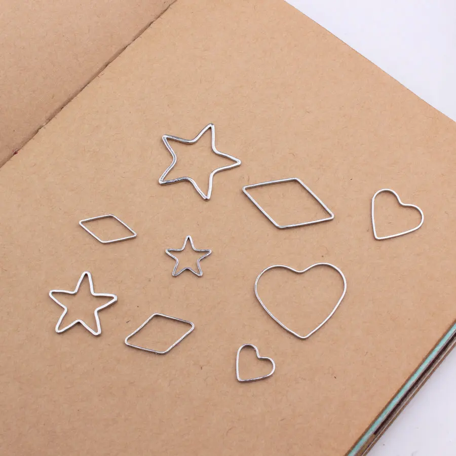 

10pcs Gold Silver Metal Earrings Bracelet Making Findings Stars Heart Shape DIY Charms Pendants Jewelry Accessories for Women