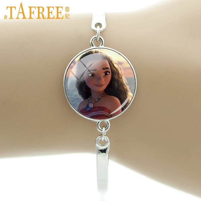 

TAFREE Brand 2017 cartoon Princess Girl bracelet cute Adventure Principessa Baby Maui for women kids gifts jewelry CT01