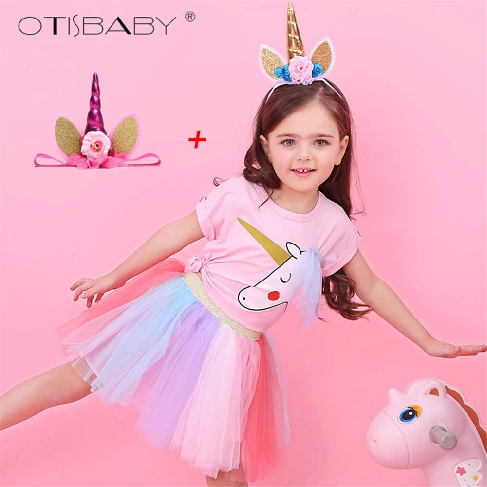 Girls Unicorn  Clothing  Set Toddler Girls Cotton T shirts 