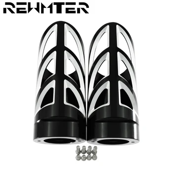 

REWMTER Motorcycle Upper Fork Slider Cover Shock Absorbers Fork Slider Cover Black/Chrome For Harley Touring 1997-2017