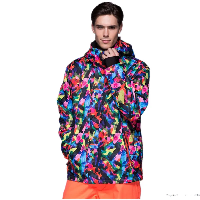 Брендовые зимние лыжные куртки мужские теплые водонепроницаемые сноубордические куртки альпинистская Лыжная одежда - Цвет: Многоцветный