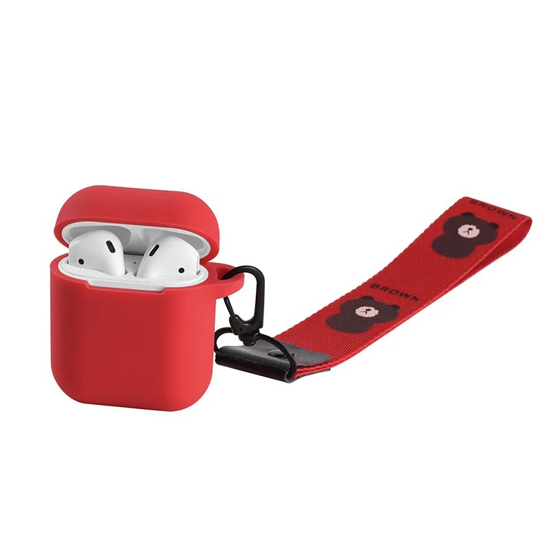 red Силиконовый чехол для Airpods противоударный чехол для гарнитура для Airpods чехол s Air Pods чехол - Цвет: red
