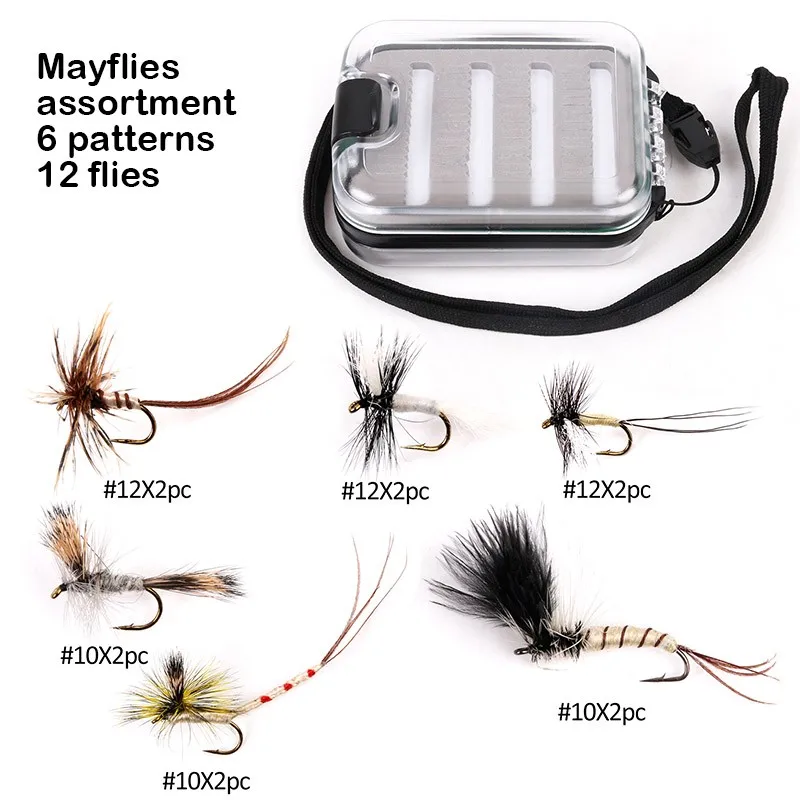 mayflies assortment 6 patterns 12 flies