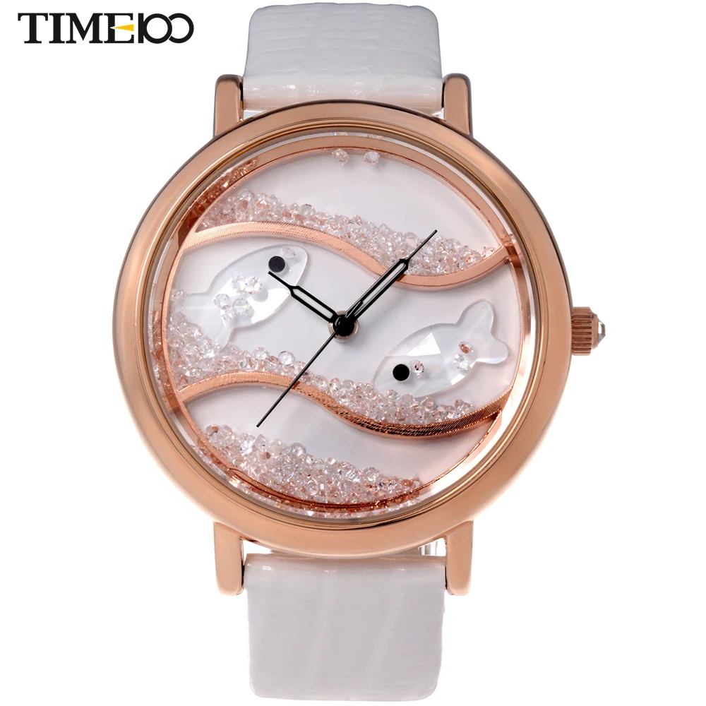 Fashion Time100 Women's Diamond Big Face Flowing Crystal Fish Dial