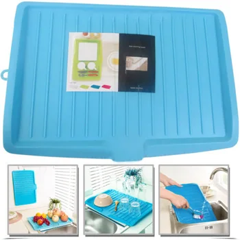 

Plastic Dish Drainer Drying Rack With Sloped Nozzle For Kitchen Sink Worktop