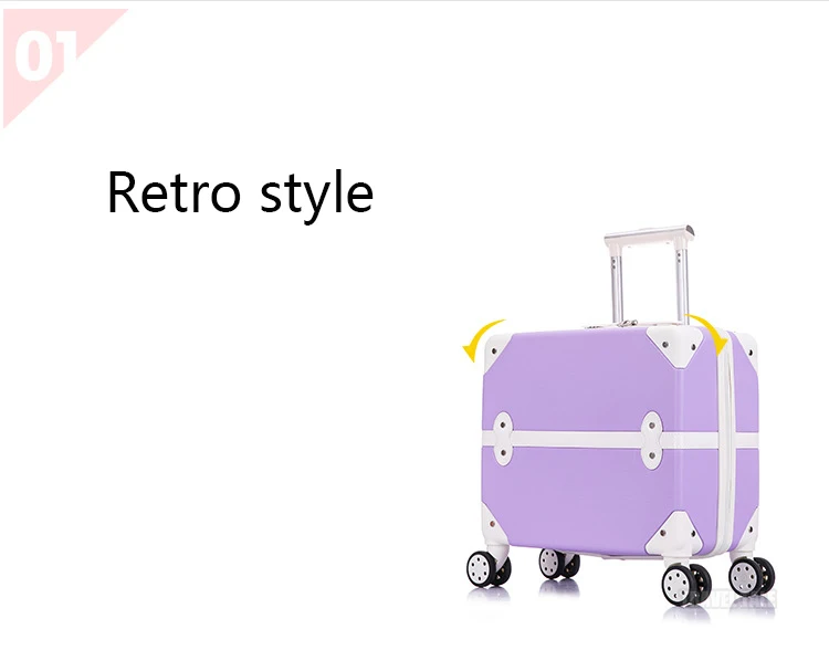 CARRYLOVE 1" Девушка carry on сумка с колесами Розовый Фиолетовый Винтаж дорожного чемодана для салона