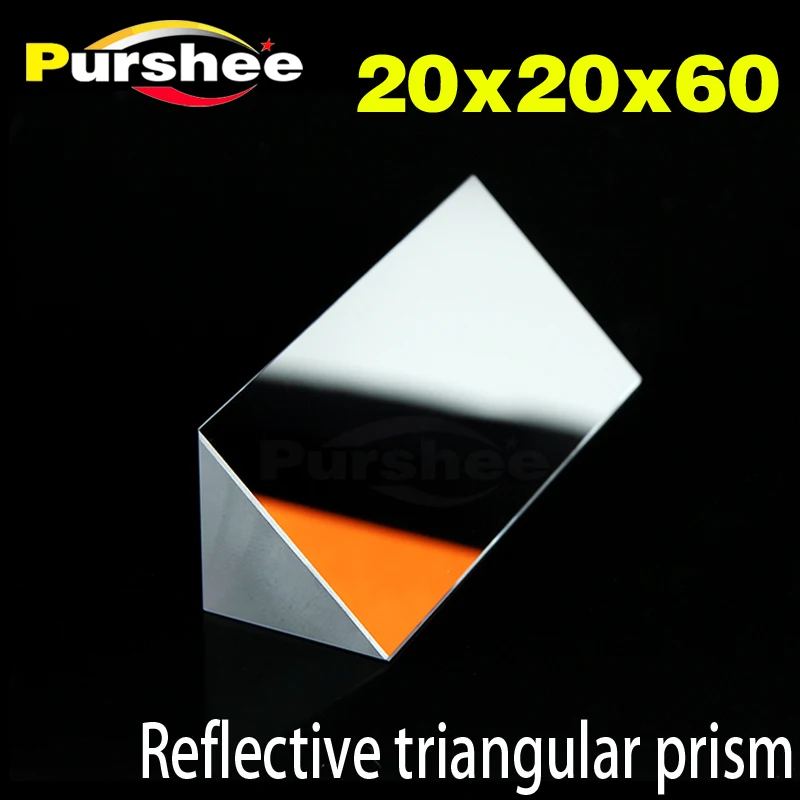 Optical glass triangular prism with reflecting film(20x20x60mm) | Канцтовары для офиса и дома