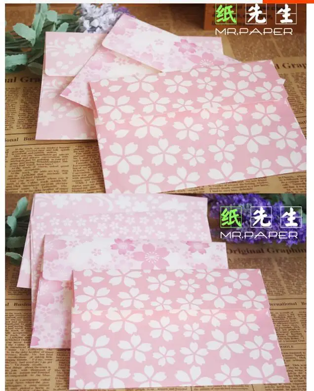Любовь сезон свежий и красивый романтический розовый cherry канцелярские карты поздравительная карточка бумажный конверт канцелярские