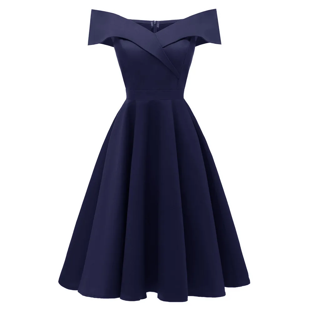 

Summer Women Midi Dress 2019 Gothic Off Shoulder Sleeveless Ladies Dresses Vintage Party Dress Women Clothes Vestidos