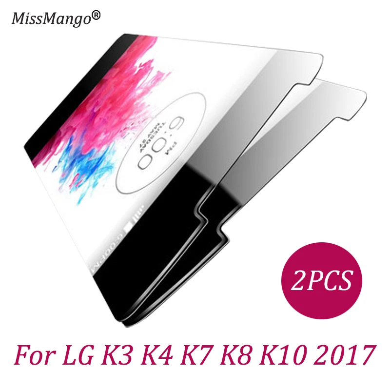 

2PCS For LG K10 K 10 2017 Tempered Glass For LG K3 K4 K7 K8 K10 2017 2.5D 9H Not Full Cover Screen Protector Films Guard Case