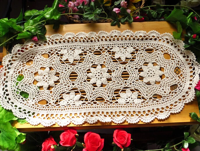 Popular Oval Tablecloth-Buy Cheap Oval Tablecloth Lots From China Newest Christmas Gift Vintage Lace Crochet Flower Oval Tablecloths decoration mat Coffee Table cloth 30X70CM Sofa - Popular Oval Tablecloth-Buy Cheap Oval Tablecloth Lots From China