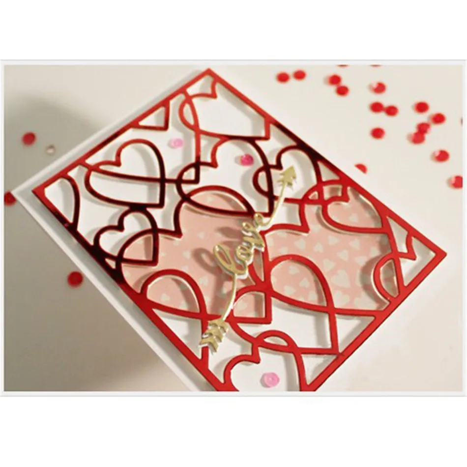 

Eastshape Lots of Hearts Frame Metal Cutting Dies Heart Shaped Cuts for Card Making Scrapbooking Embossing Paper Stencil Decor