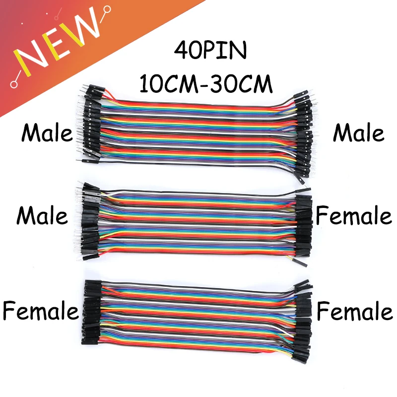 

40PIN jumper wire 10/20/30/40CM Male to Male + Female to Male and Female to Female Jumper Wire Cable for arduino DIY KIT