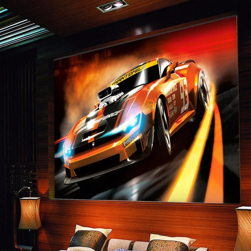 

Large Custom Mural Wallpaper 3D Car Poster Murals Living Room Bar KTV TV Background Wall Art Painting Wall Papers Home Decor 3D