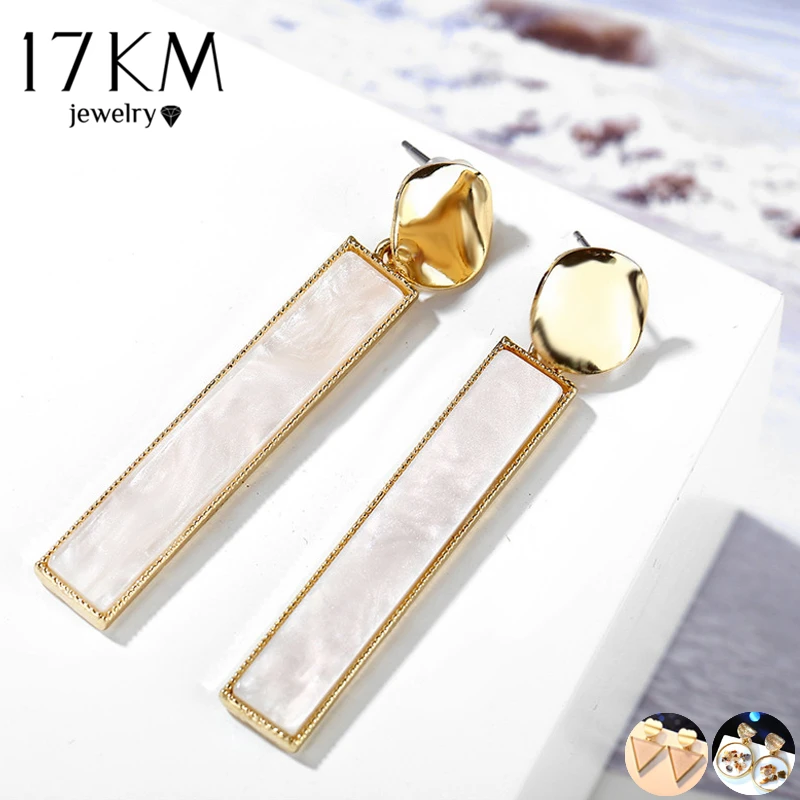 

17KM 10 New Gold Fashion Drop Earrings For Women Girls Metal Geometric Dangle Earring 2019 Female Wedding Korean Jewelry Gifts