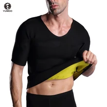 YUMDO потеря веса неопрена тренировки контроль тела футболки для занятий спортом Мужская корректирующая одежда сауна пот футболка для похудения корсет