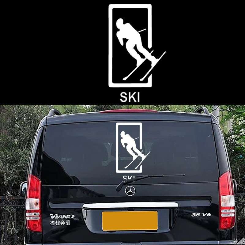58cm x 34.8cm 2 x Skiing Ski Graphical(one For Each Side) Car Sticker For Cars Side, Truck