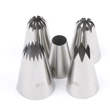 5 шт./компл. большие металлические крем торт украшения Советы Нержавеющая сталь Обледенение труб насадки торт Fondant(сахарная) Декор наконечник форма для выпечки торта